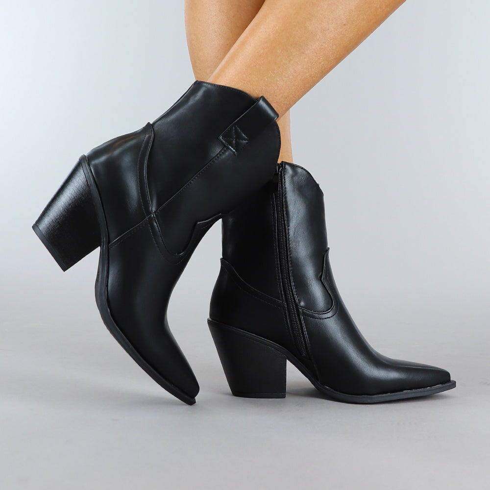 Zwarte Korte Cowboy Laarsjes