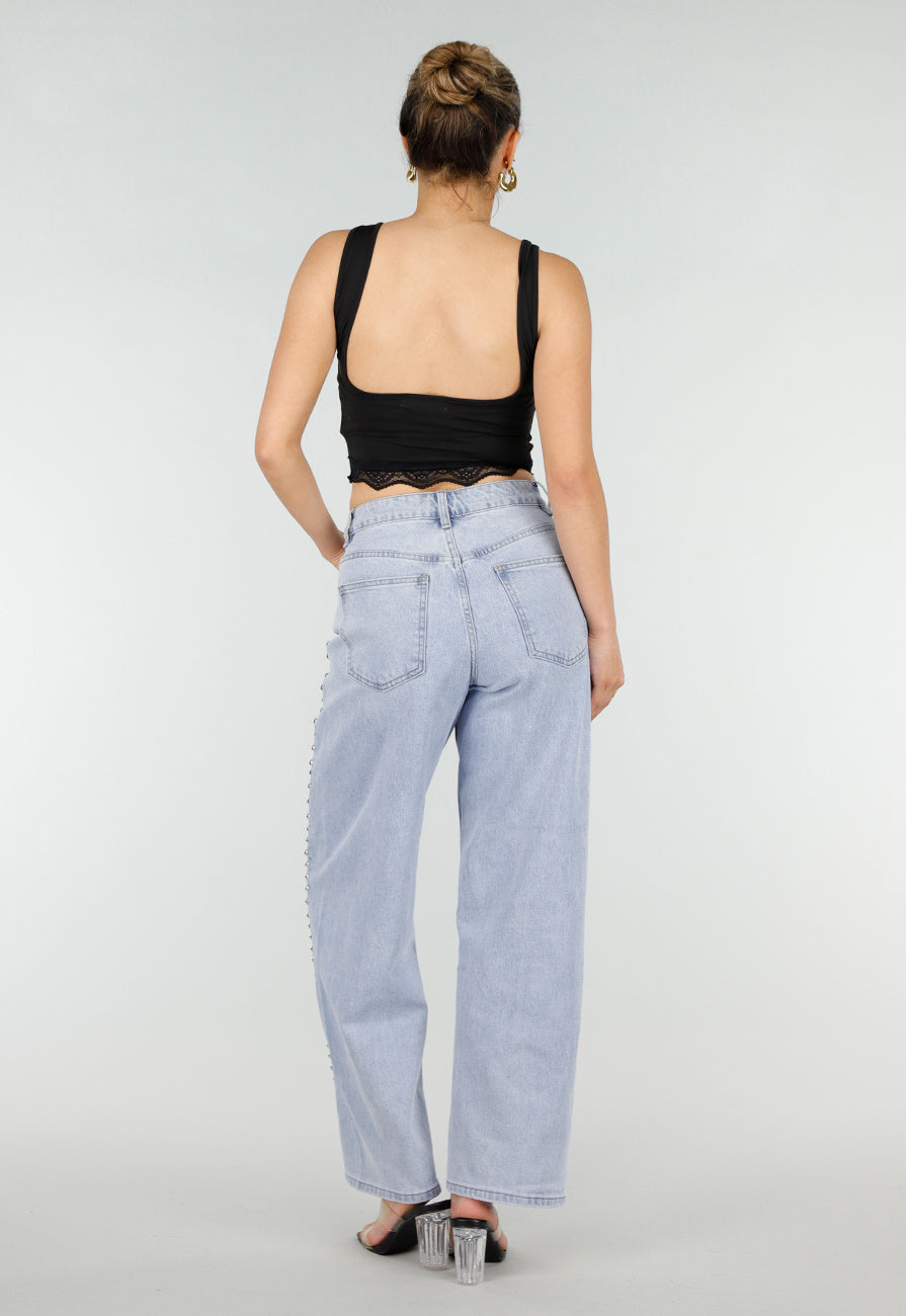 Zwarte Cropped Top met Open Rug en Kant