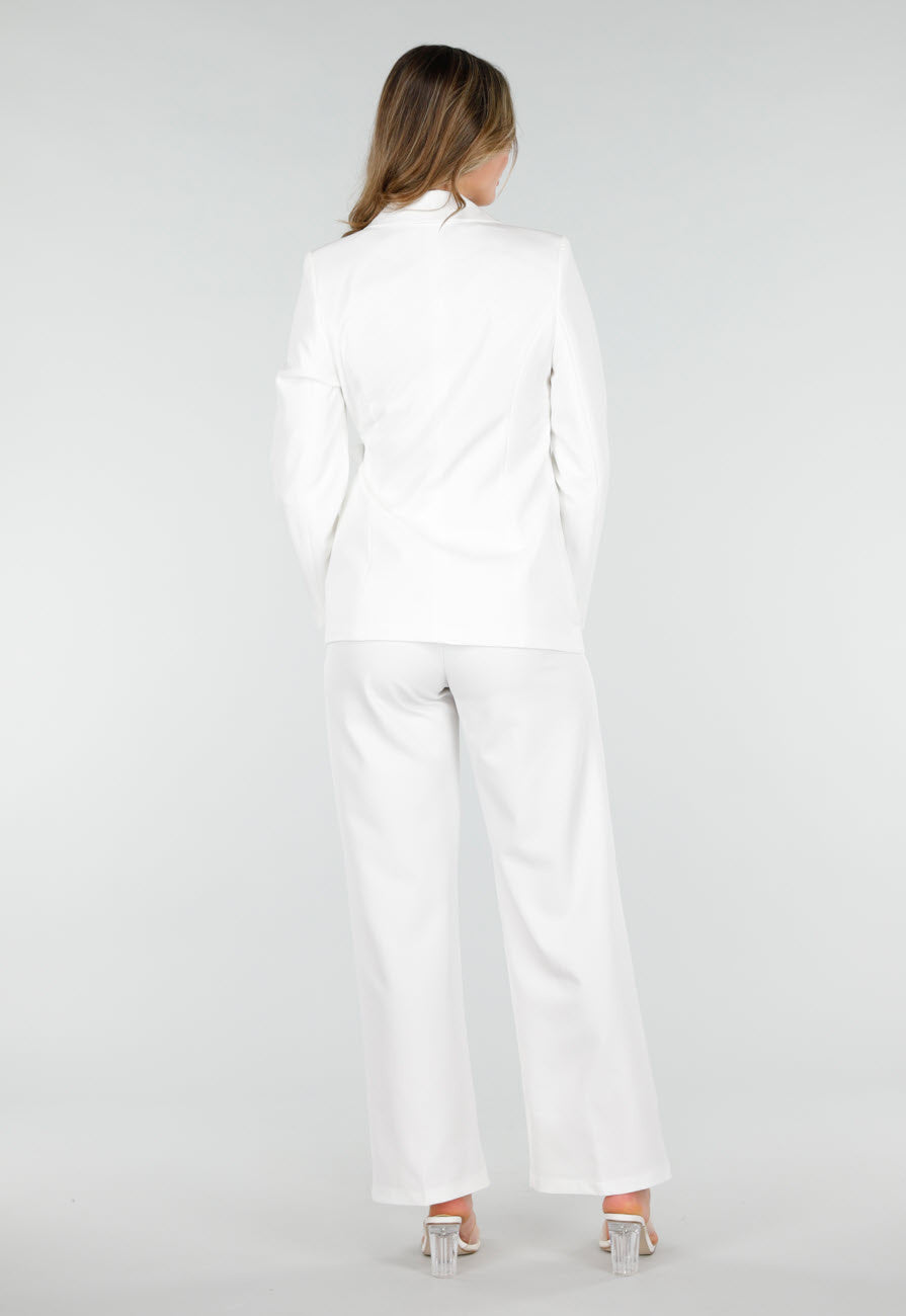 Witte Blazer met Gesp