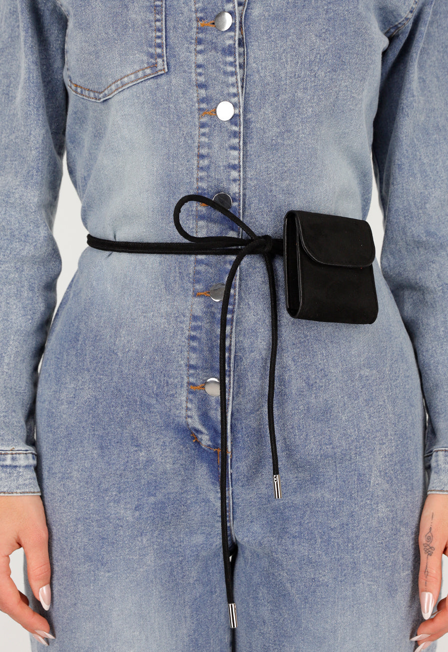 Suède Look Ceintuur met Mini Pouch