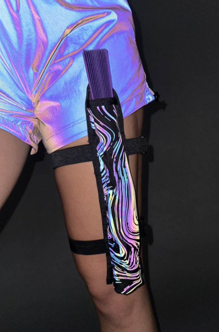 Waaier Tas met Reflecterende Wave Print