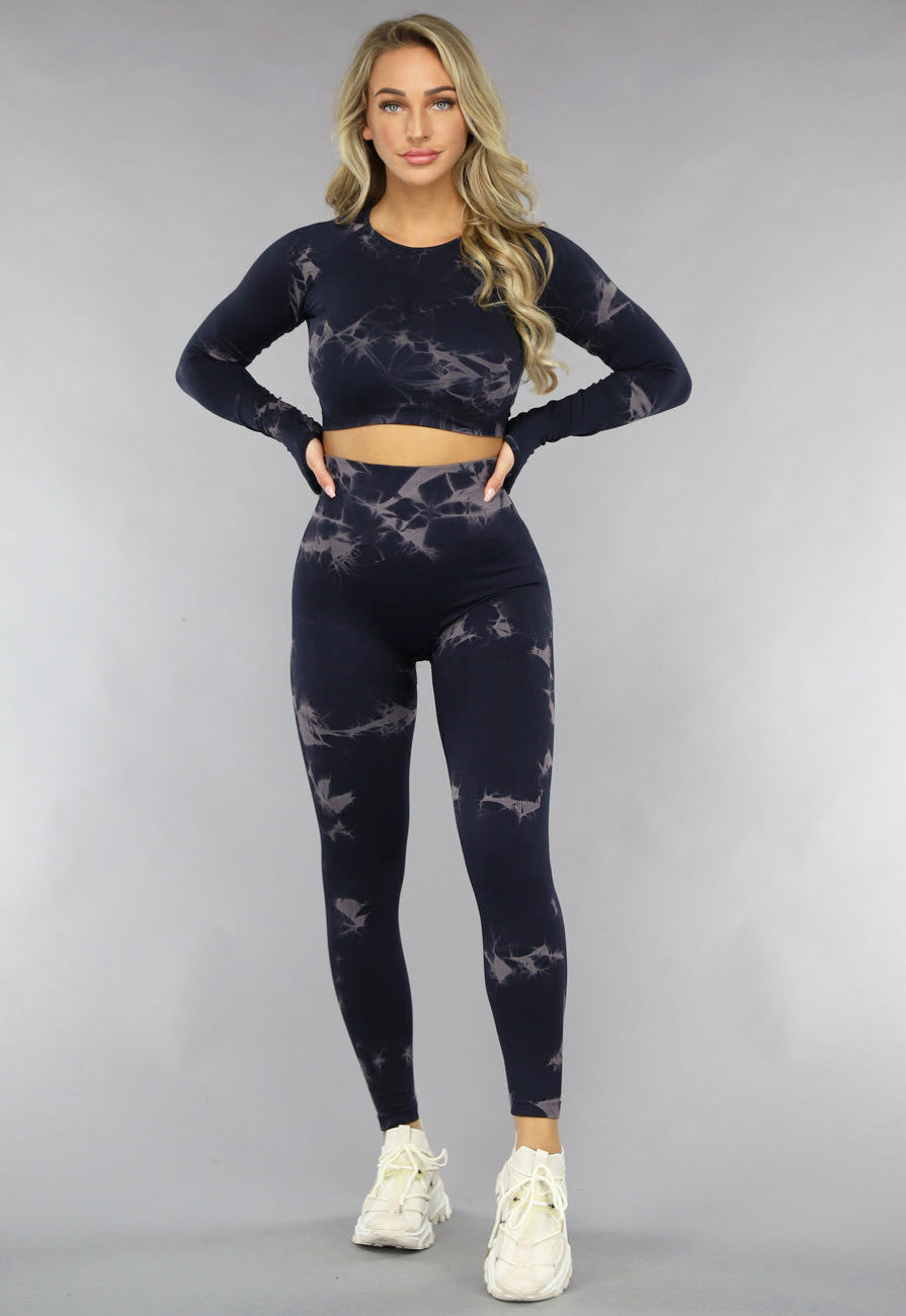 2-Delige Donkerblauwe Sportset met Print