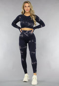2-Delige Donkerblauwe Sportset met Print