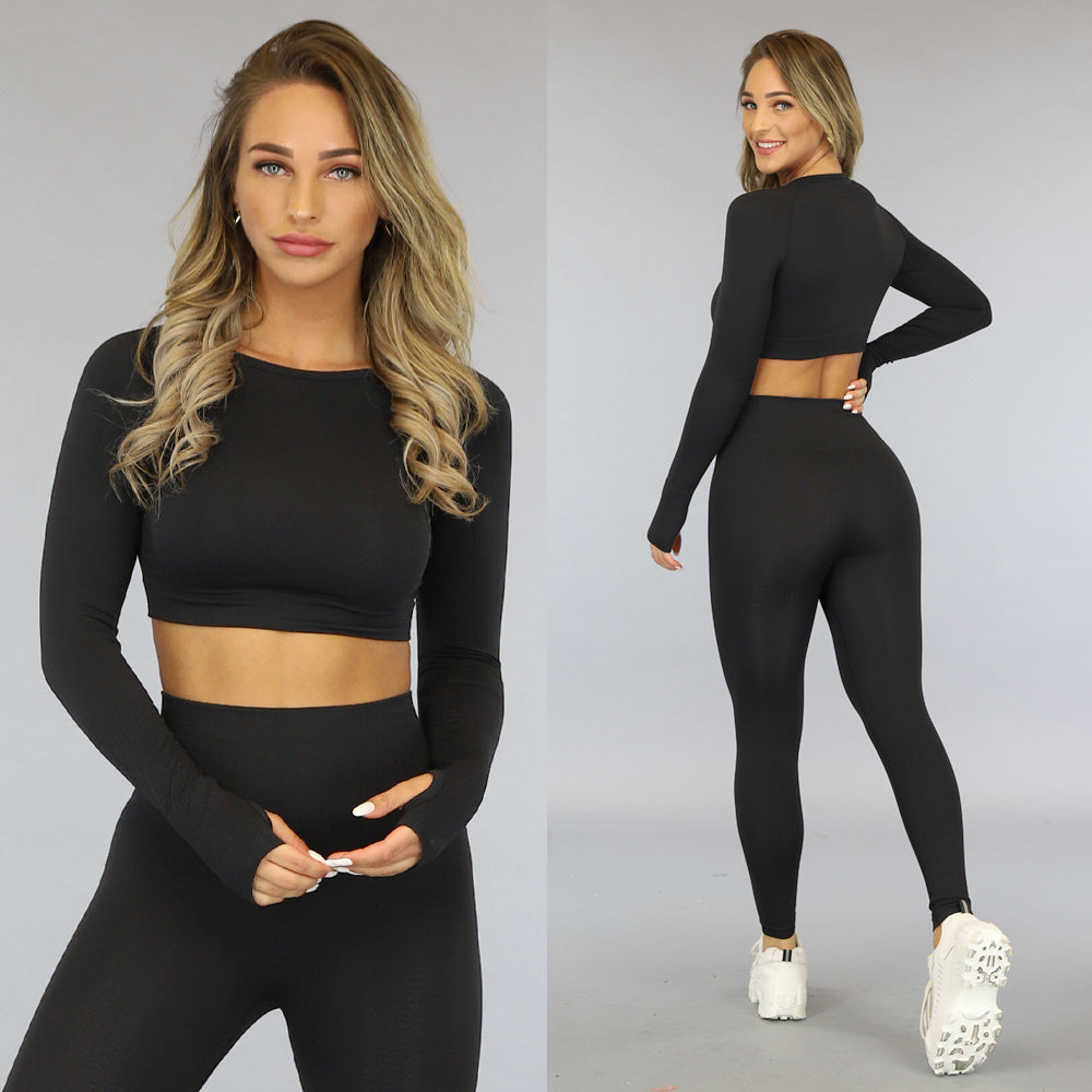 Zwarte Longsleeve Unpadded Sporttop