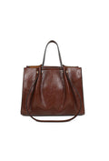 Bruine Shopper Tas met Lange Schouderhengsels en Plooien