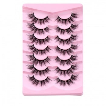 Fluffy Segmenten Plak Wimpers met Volume Set van 7