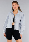 Denim Blouse Jasje met Rafels