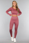 Oudroze Longsleeve Fitness Set met Duimgaten