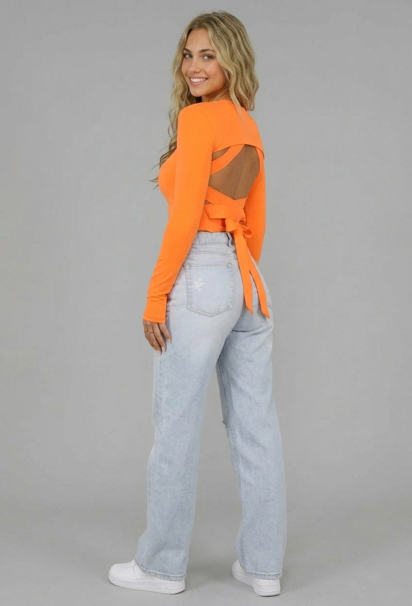 Fel Oranje Crop Bolero