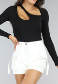 Zwarte Longsleeve Cut Out Bodysuit