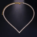 Gouden Diamanten Hals Ketting met V-Vorm