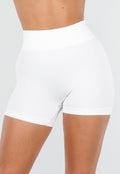 Witte High Waist Sport Short met Stretch