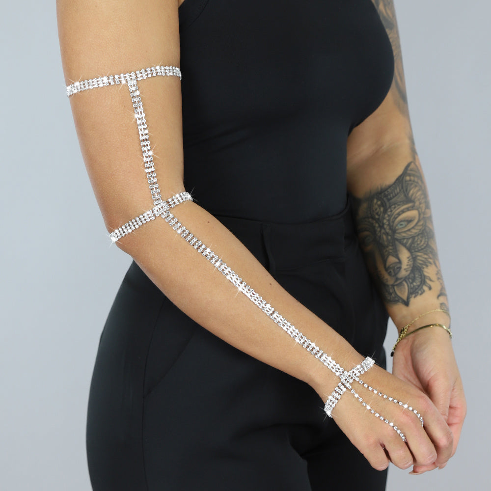 Zilveren Glitter Armsieraad