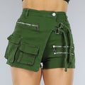 Groene Cargo Skort met Gespdetail