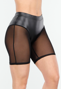 Zwarte Bikershort met Gladde Afwerking en Meshpanelen