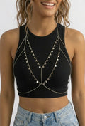 Zilveren Halter Body Chain met Coin