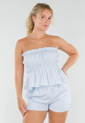 Blauw-Wit Gestreepte 2-Piece Set met Bandeautop