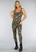 Elastische Panterprint Jumpsuit