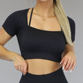Zwarte Sporttop met Vierkante Hals en Straps