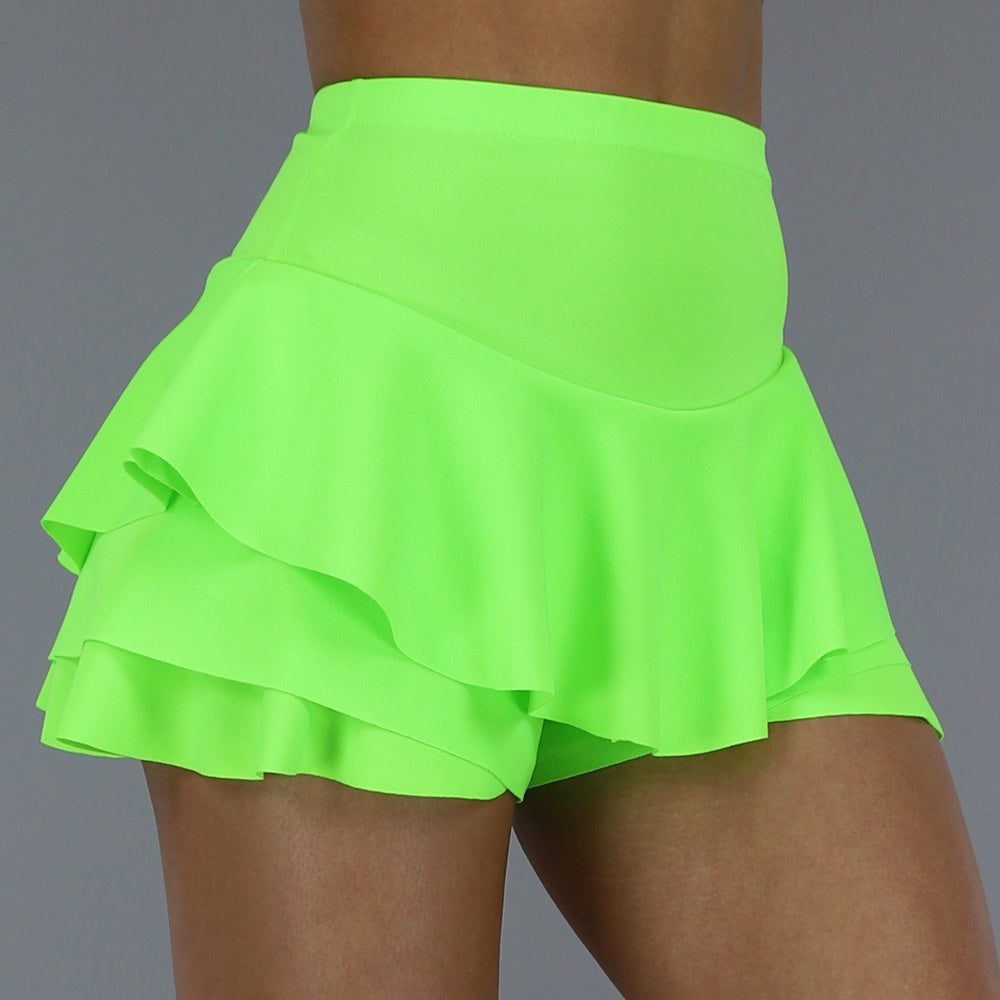Geplooide Neon Groene Skort