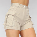 Elastische Cargo Short met Zilveren Details