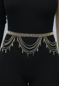 Gouden Layered Heupriem met Bedeltjes