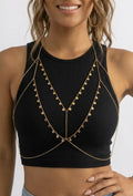 Gouden Halter Body Chain met Coin