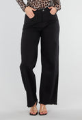 Zwarte High Waist Jeans met Rechte Pijpen