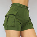 Elastische Cargo Short met Zilveren Details