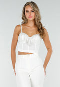 Witte Push Up Strass Bustier