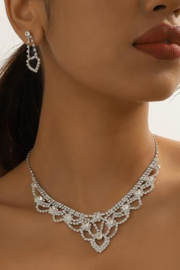Zilveren Glamour Strass Sieraden Set