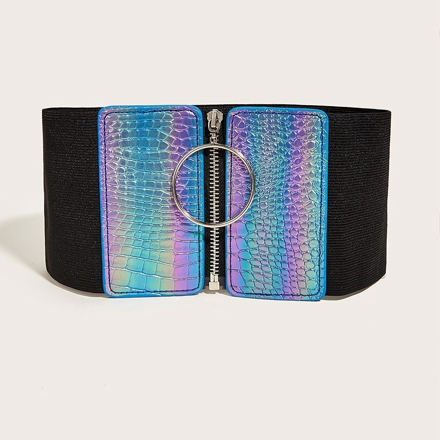 Multicolor Elastische Tailleriem met Ritssluiting