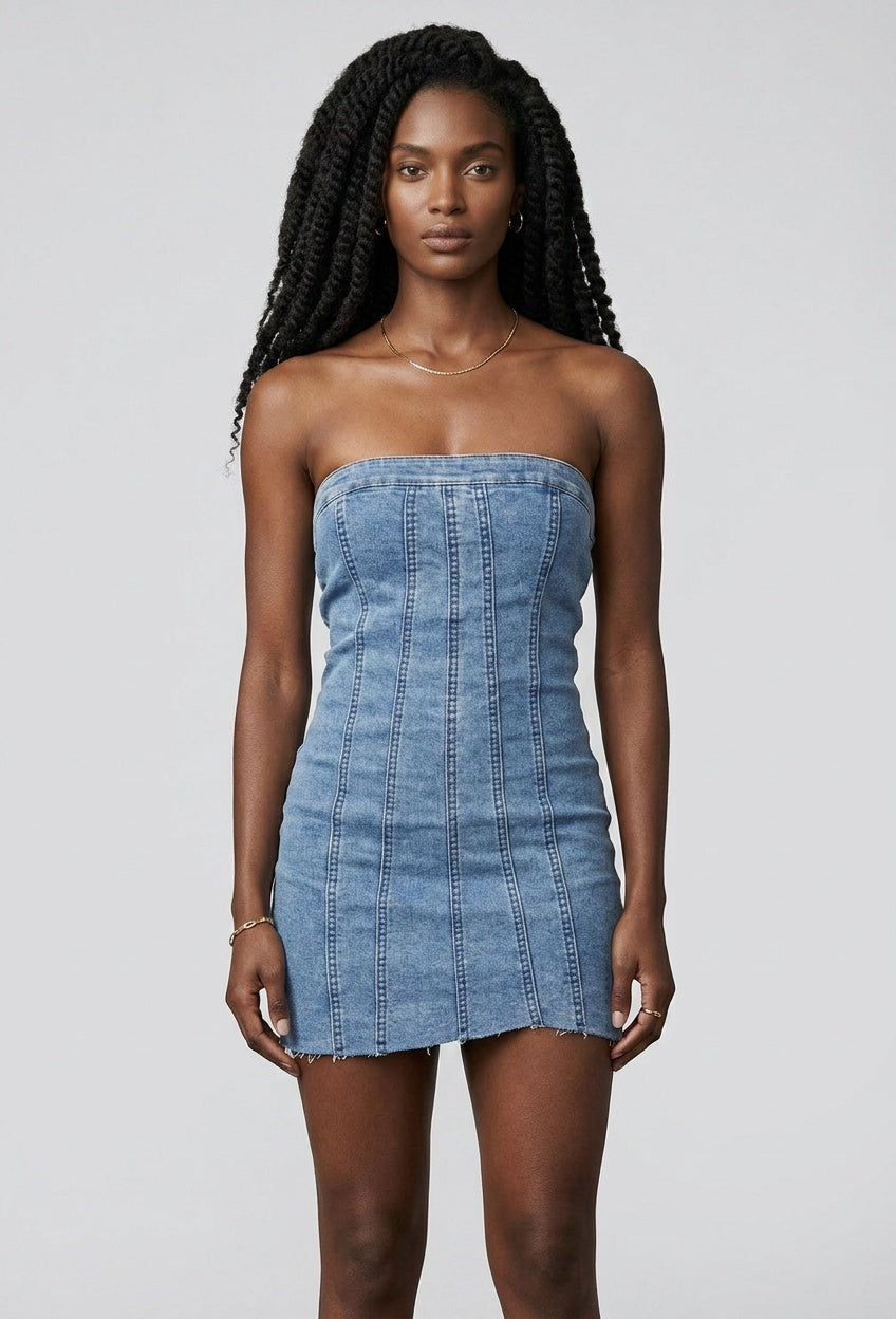 Strapless Denim Jurkje