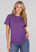 Donker Paars Basic T-Shirt met Lichte Stretch