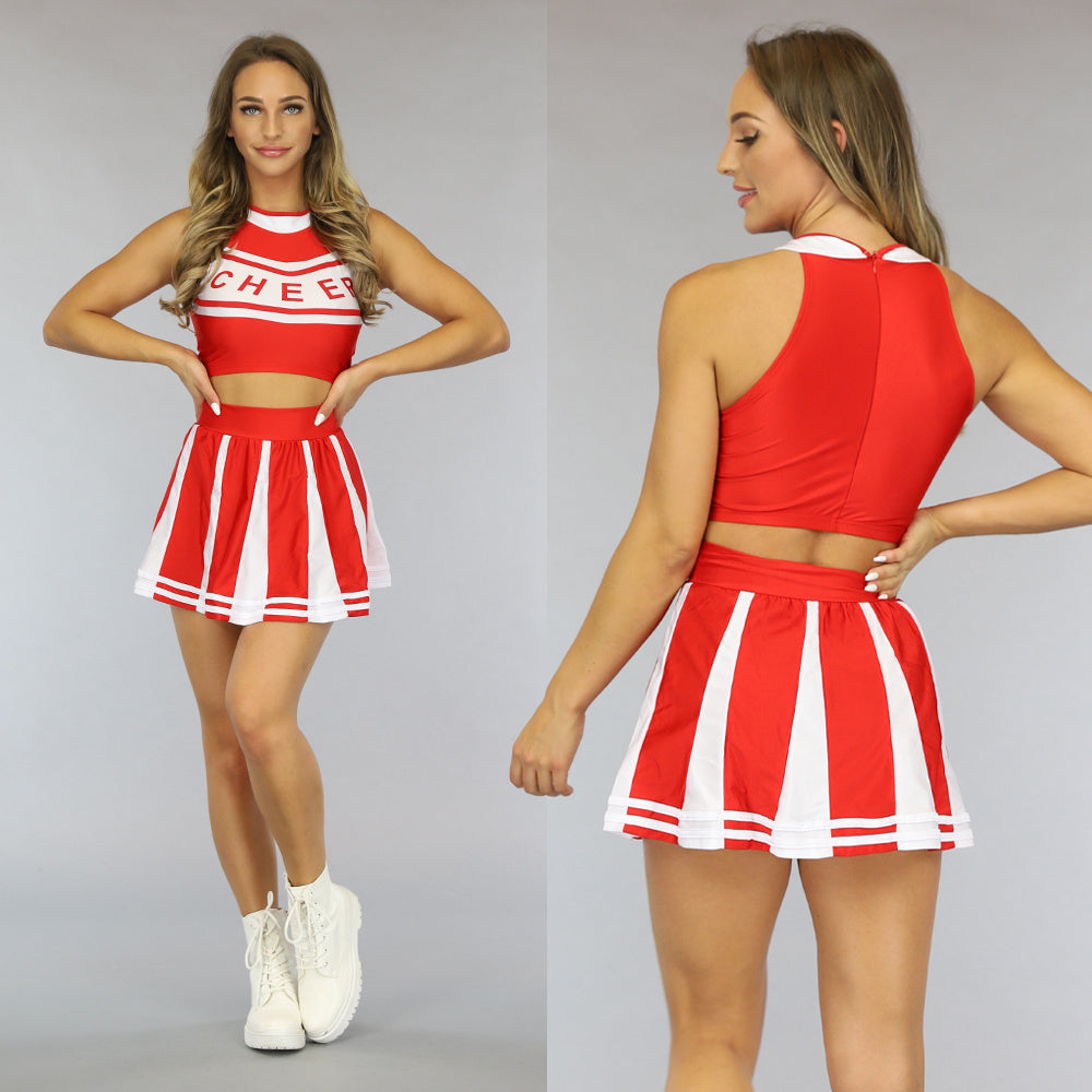 Rood Cheerleader Kostuum