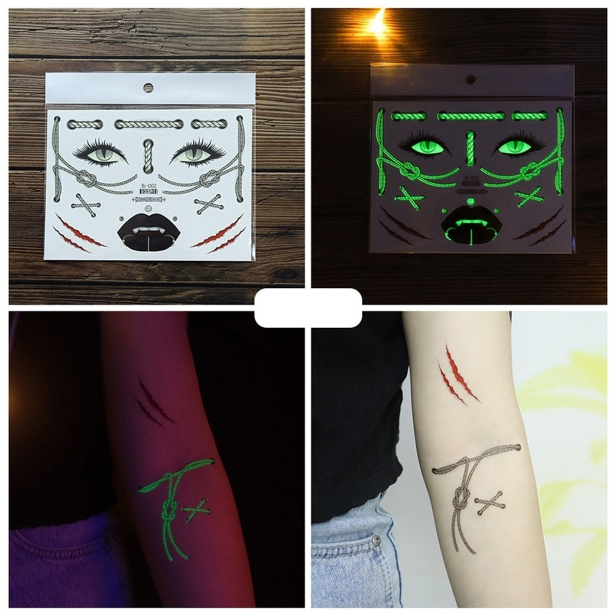 Glow In The Dark Tijdelijke Halloween Tattoo Set
