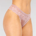 Lichtroze Mesh String met Kanten Details