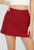 Rode Korte Skort met Stretch en Binnenbroekje