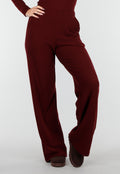 Burgundy Zachte Stretch Broek met Rechte Pijpen
