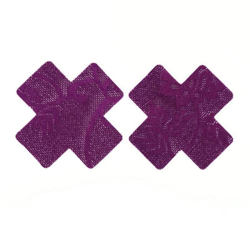 Kruis Tepelcovers van Aubergine Kant