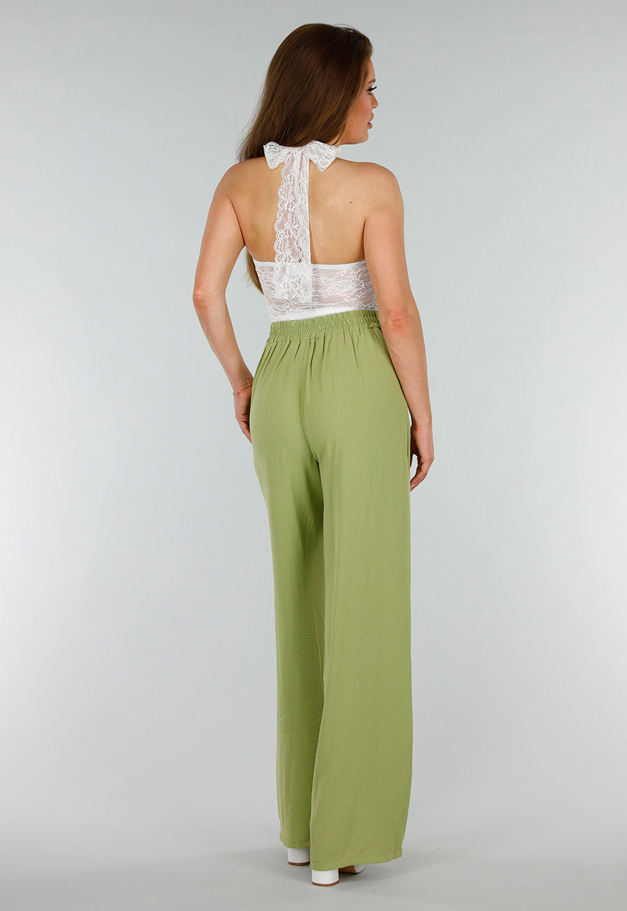 Witte Stretch top met Stretch en Dubbele Voering