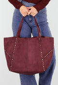 Tote Tas met Studs en Bijpassende Binnenpouch