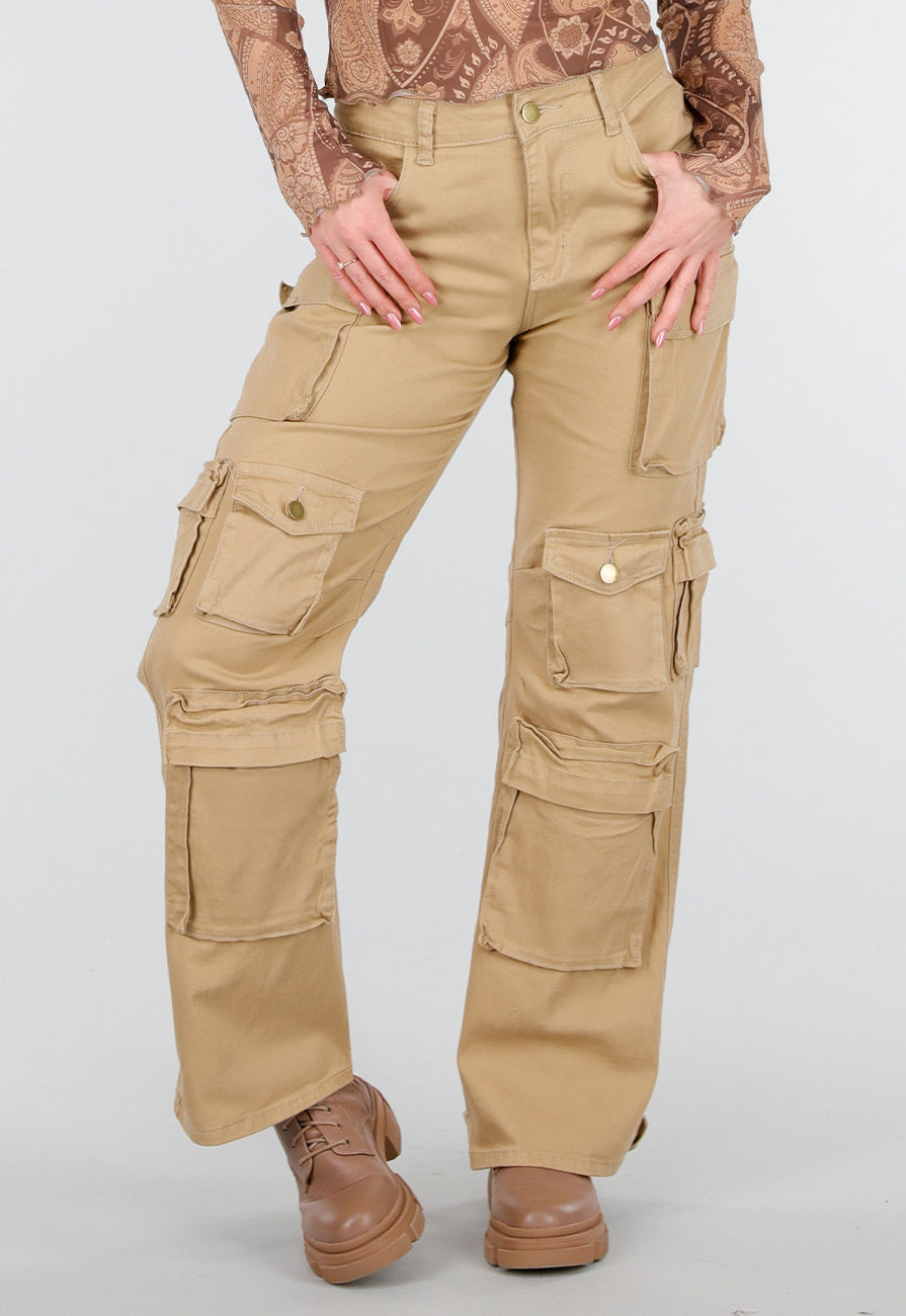 Camel Cargo Broek met Steekzakken en Klepzakken