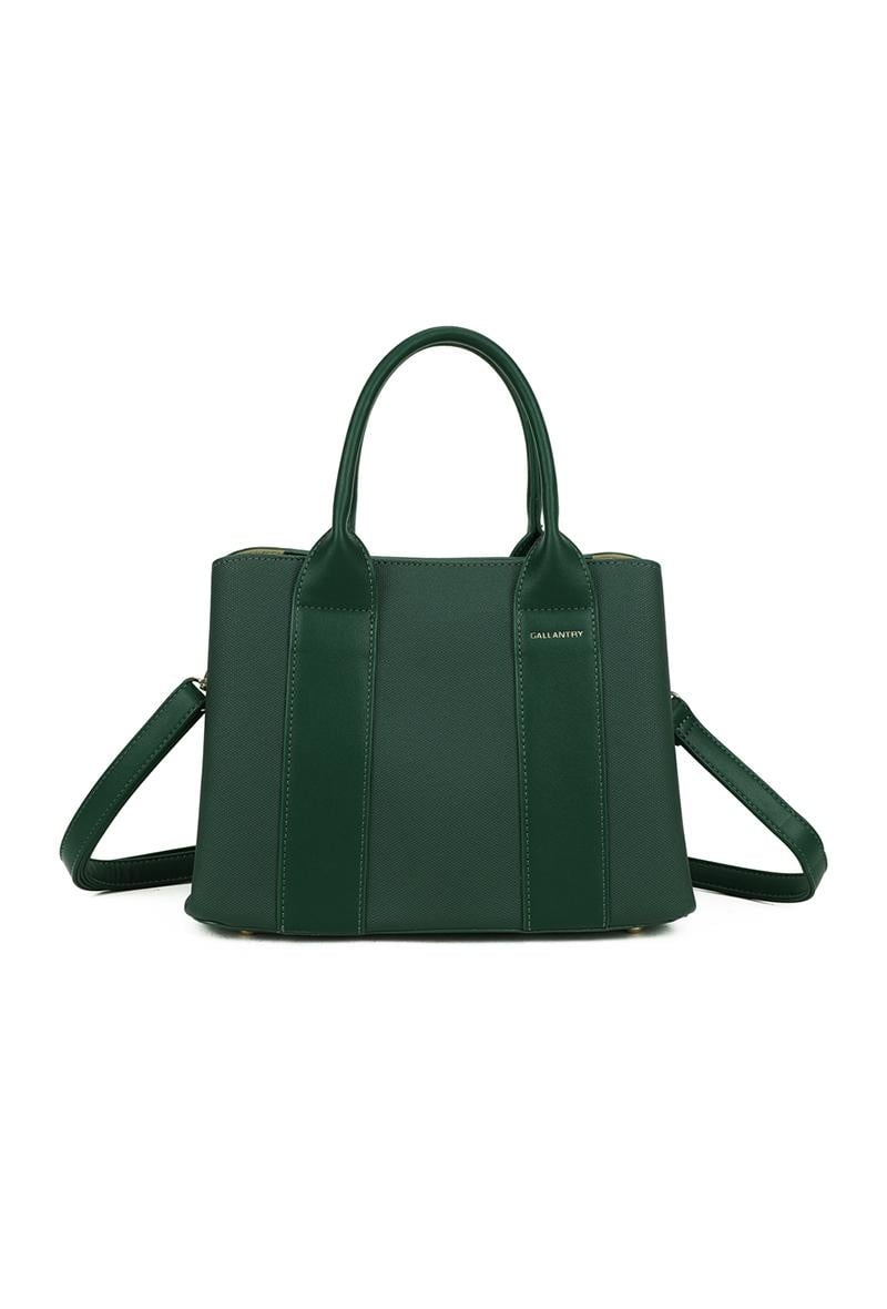 Groene Shopper met Dubbele Hengsels en Afneembare Schouderband