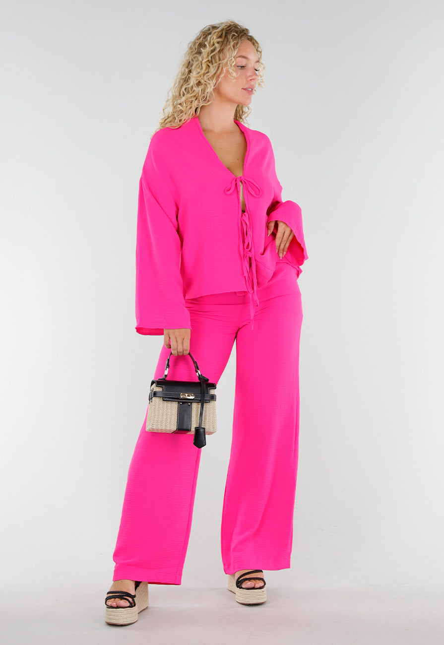 Fuchsia 2-Piece Set met Striksluiting en Stretch