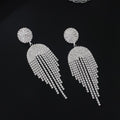 Zilverkleurige Oorhangers met Strass