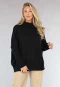 Grote Oversized Gebreide Trui Zwart