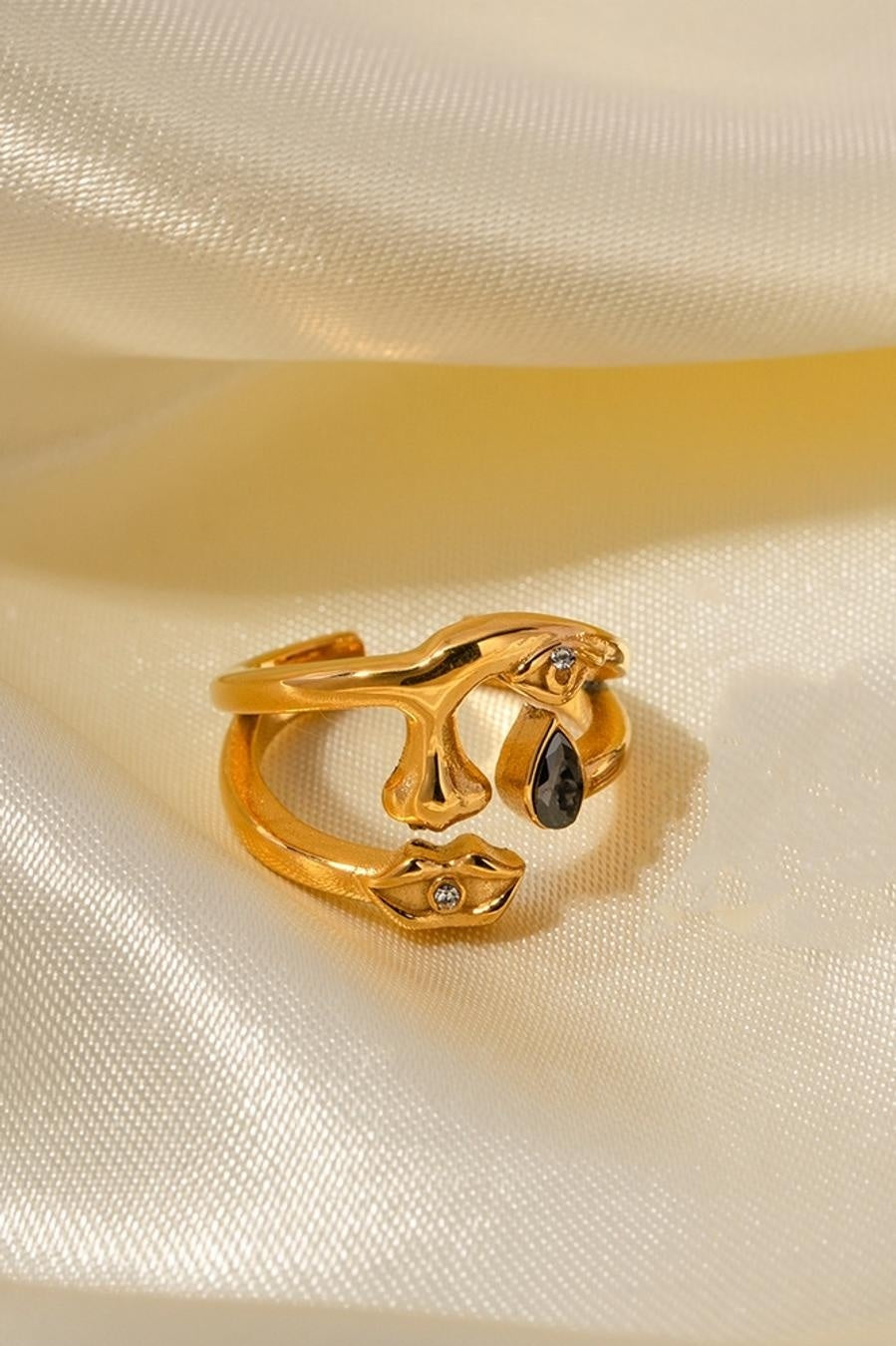 Gouden Verstelbare Stainless Statement Ring