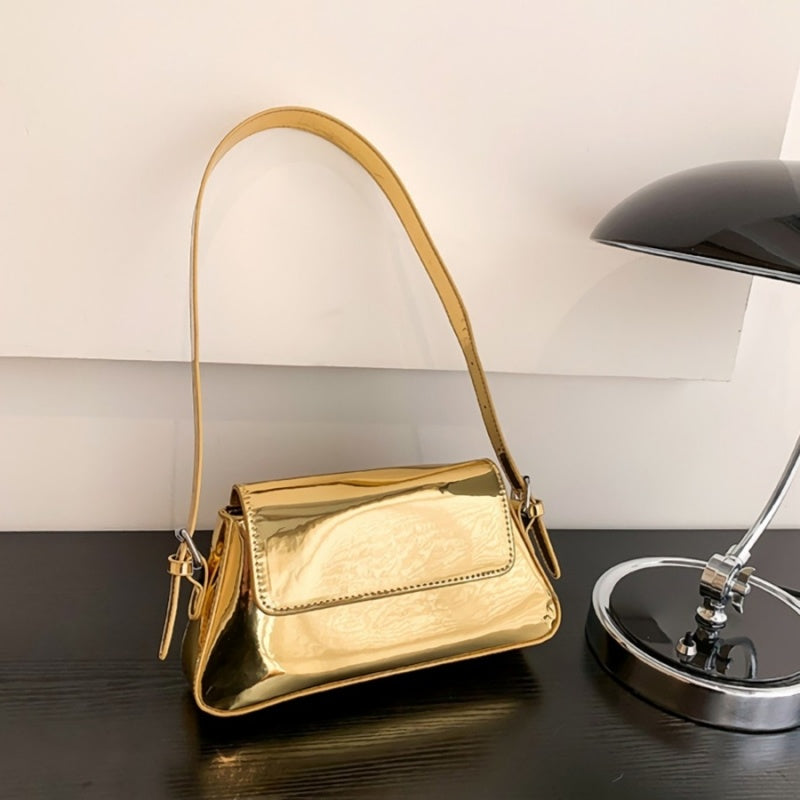 Gouden Verstelbare Metallic Schoudertas