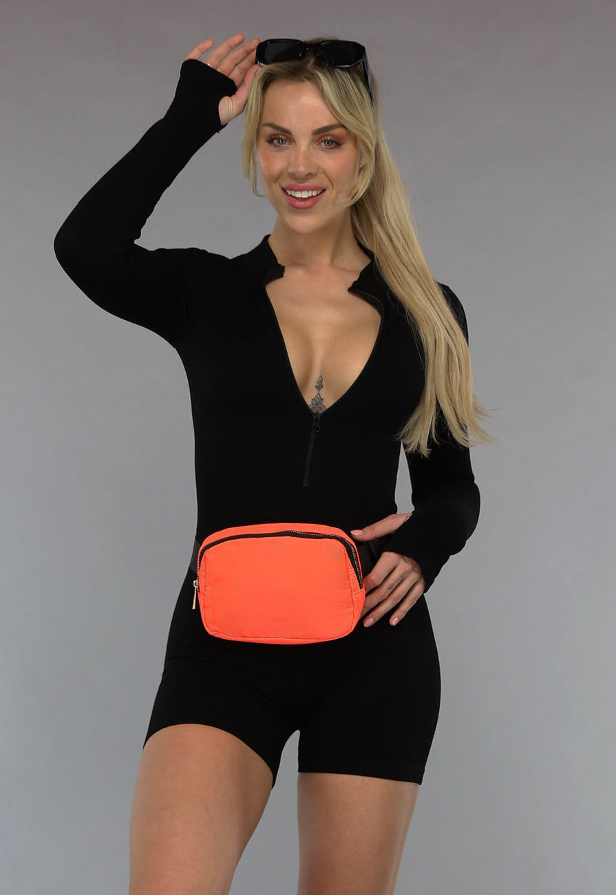 Neon Oranje Festival Tasje met Gespsluiting